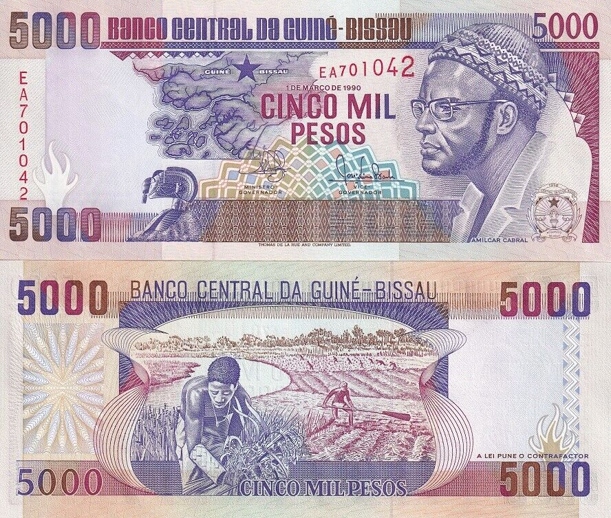 Guinea Bissau 5000 PESOS 1990 P 14 a UNC