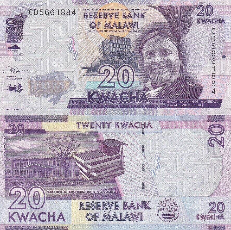 Malawi 20 Kwacha 2020 P 63 UNC
