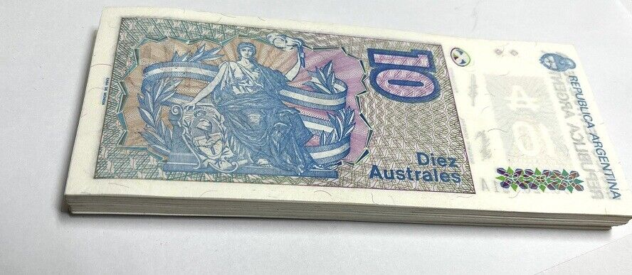 Argentina 10 Australes ND 1985-1989 P 325 b UNC LOT 25 PCS