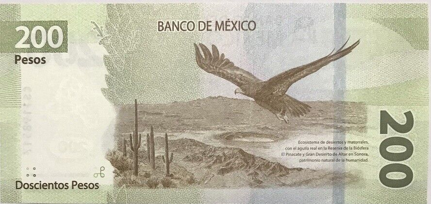 Mexico 200 Pesos 2022 Sign Javier Eduardo Random Series P 135 UNC