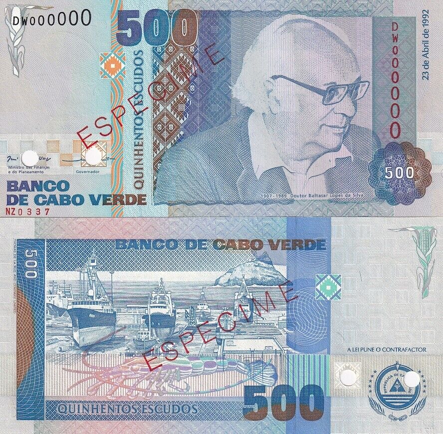 Cape Verde 500 Escudos 1992 P 64 S Specimen UNC