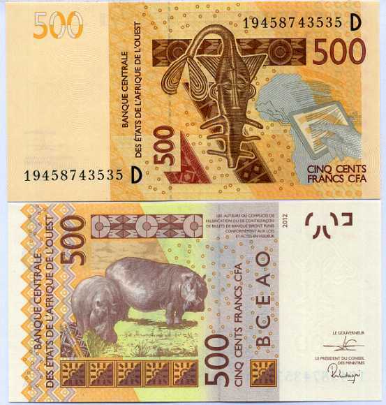 Mali West African States 500 Francs 2019 P 419 D UNC