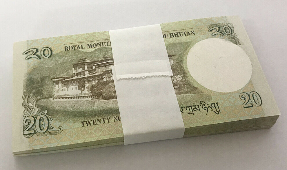 Bhutan 20 Ngultrum 2013 P 30 UNC Lot 25 Pcs 1/4 Bundle