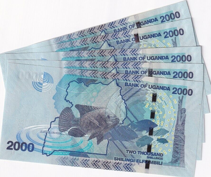 Uganda 2000 Shillings 2022 P 50 New Sign UNC LOT 5 PCS