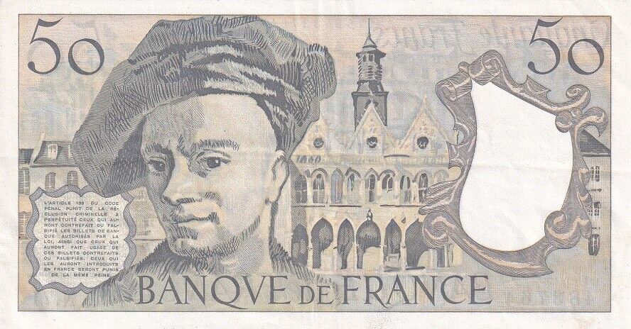 France 50 Francs 1992 P 152 f VF/XF