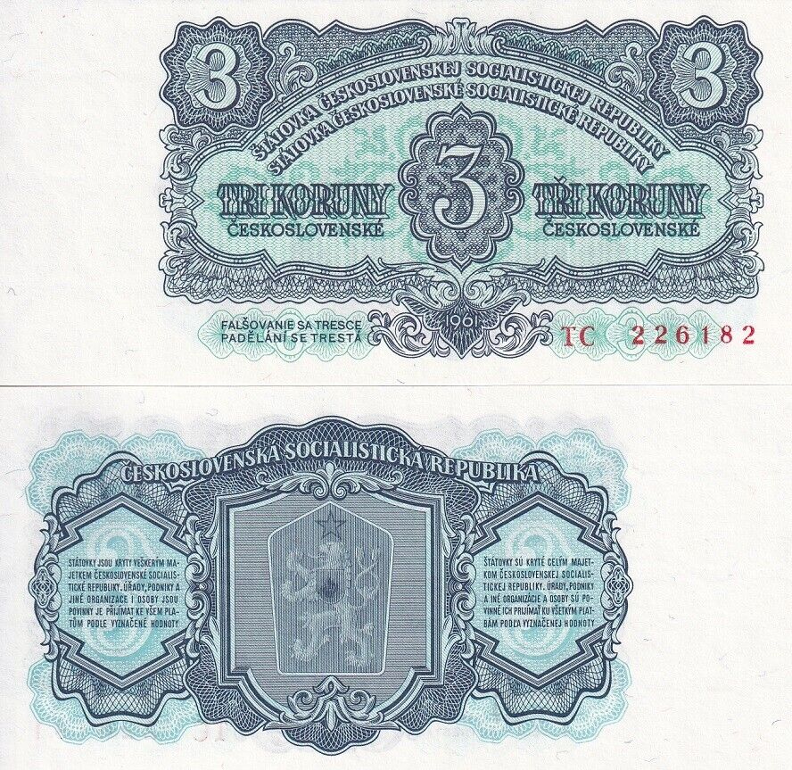 Czechoslovakia 3 Korun 1961 P 81 a UNC