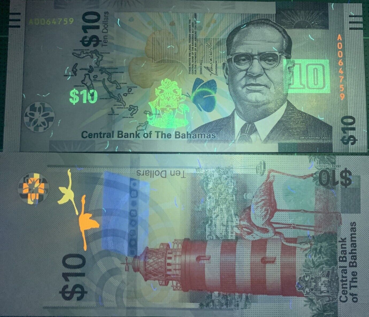 Bahamas 10 Dollars ND 2022 P 87 UNC
