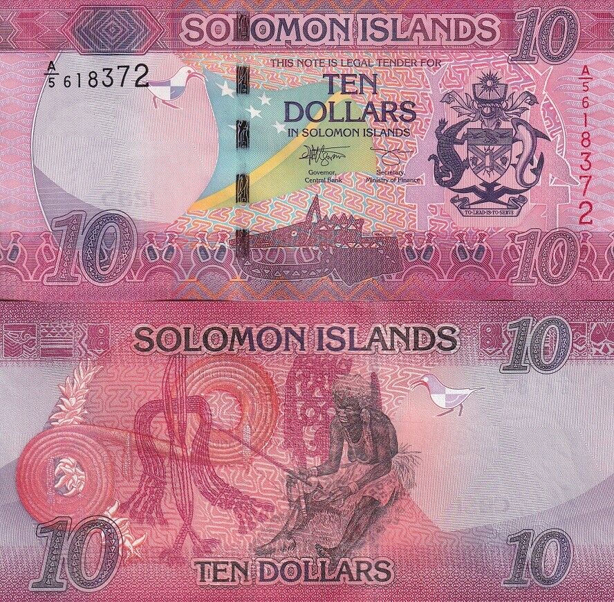 Solomon Islands 10 Dollars ND 2017 P 33 A/5 New Sign UNC