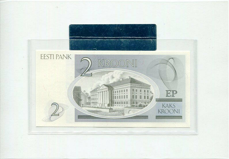 Estonia 2 Krooni 1992 P 70 UNC With Folder