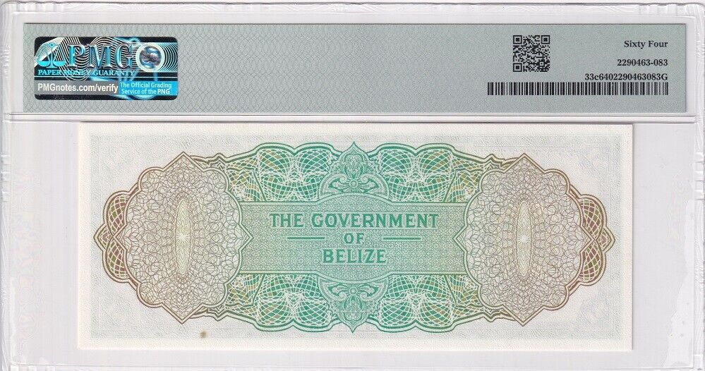 Belize 1 Dollar 1976 P 33 c Choice UNC PMG 64