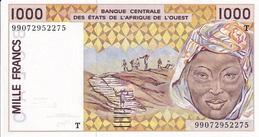 West African States Togo 1000 FRANCS 1999 P 811Ti UNC