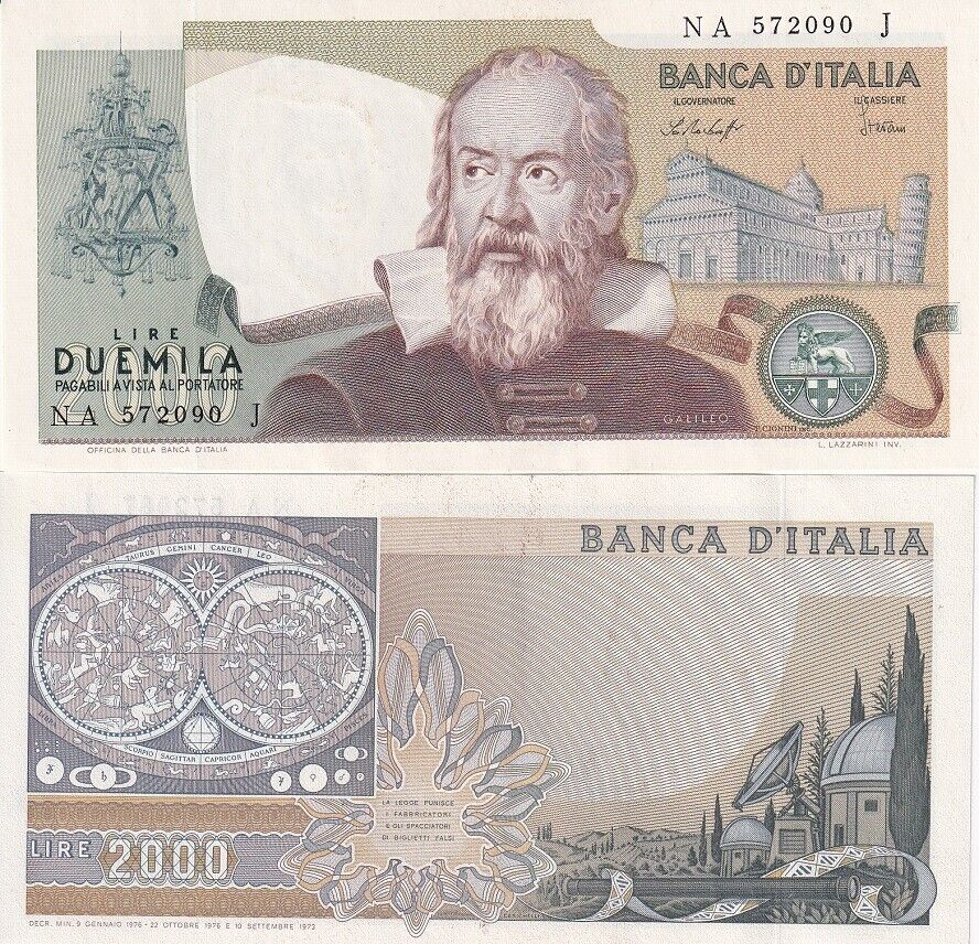 Italy 2000 Lire 1976 P 103 b AUnc