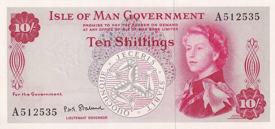 Isle of Man 10 Pounds ND 1961 P 24 UNC