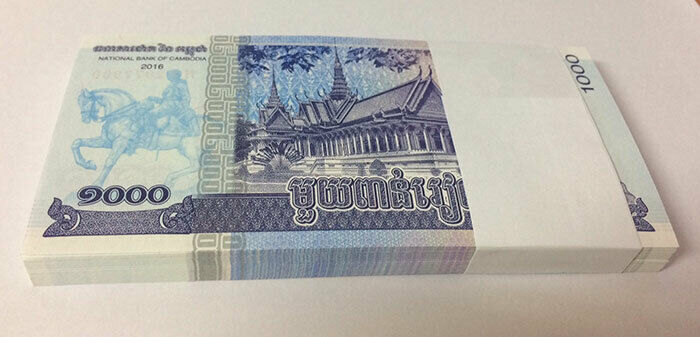 Cambodia 1000 Riels 2016 P 67 Comm. Lot 100 Pcs 1 Bundle