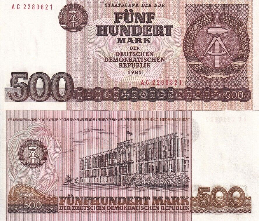 Germany Democratic 500 MARK 1985 P 33 UNC