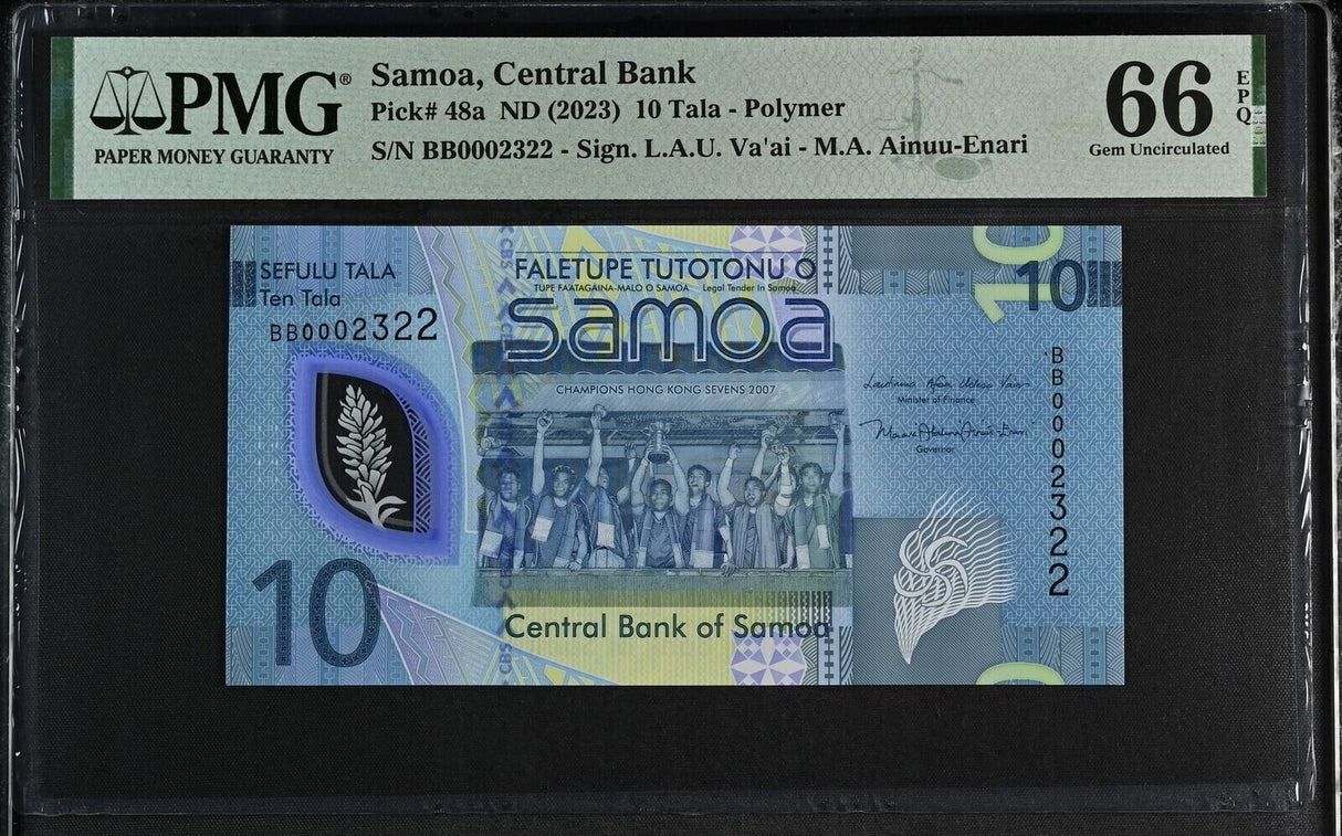 Samoa SET 2 10 20 Tala 2023 P 48 49 Polymer Matching 2322 Gem UNC PMG 66 67 EPQ