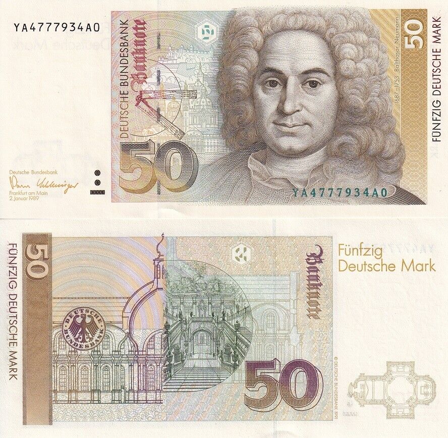 Germany Federal Republic 50 Deutsche Mark 1989 YA Replacement P 40 UNC