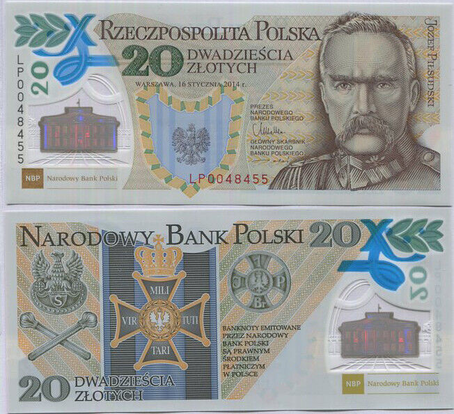 Poland 20 Zlotych 2014 P 187 a Polymer UNC