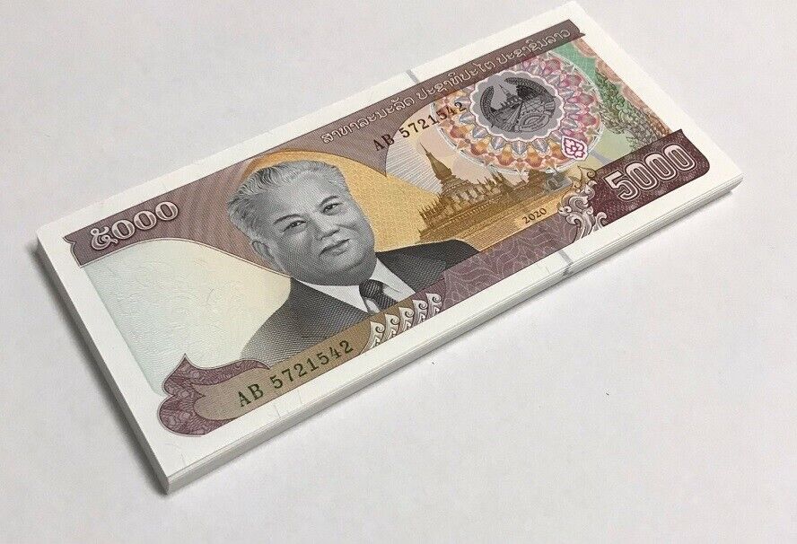 Laos 5000 Kip 2020 / 2022 P 41Aa AUnc LOT 20 PCS