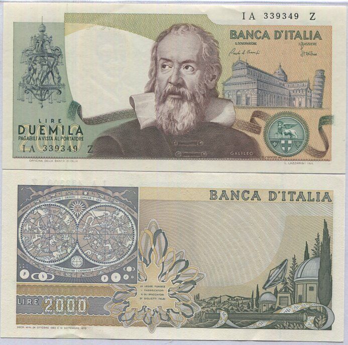 Italy 2000 Lire 1973 P 103 a UNC