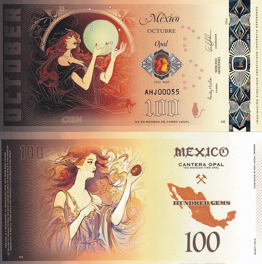 BIRTHSTONE SERIES 100 Gems October 2023 Mexico Opal Polyme Polymer Fantasy