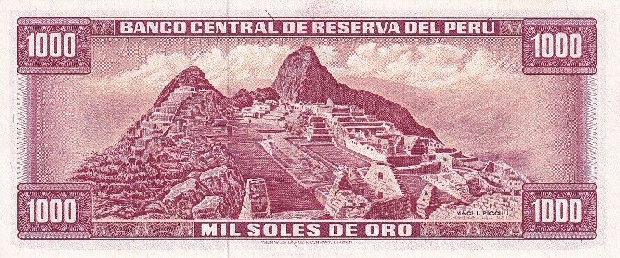 Peru 1000 Soles de Oro 1975 P 111 AUnc