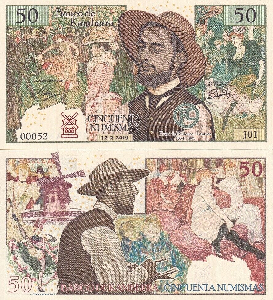 Kamberra 50 Numismas 2019 Private FANTASY Toulouse Lautrec