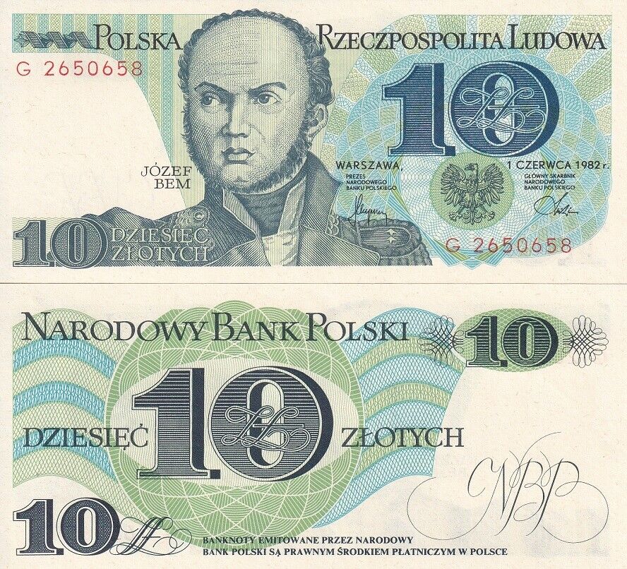 Poland 10 Zlotych 1982 P 148 UNC