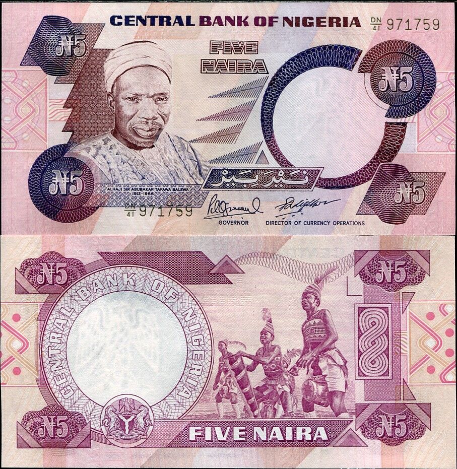 NIGERIA 5 NAIRA P 24 SIGN 10 UNC