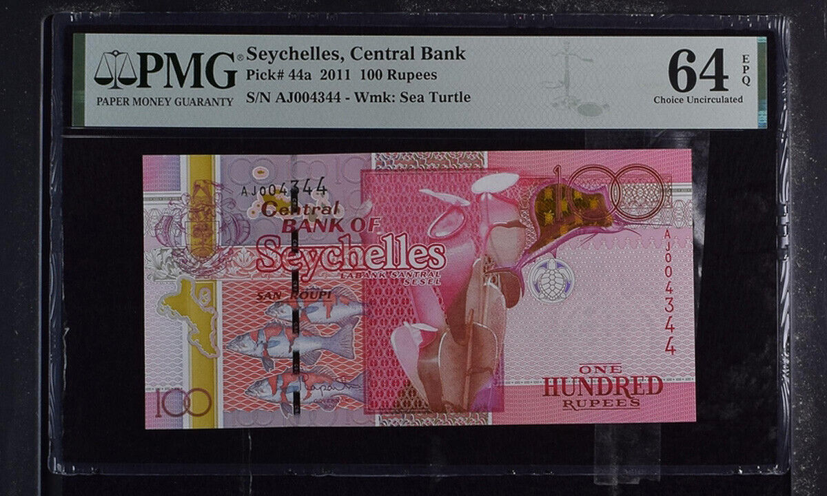 Seychelles 100 Rupees 2011 P 44 a Choice UNC PMG 64 EPQ