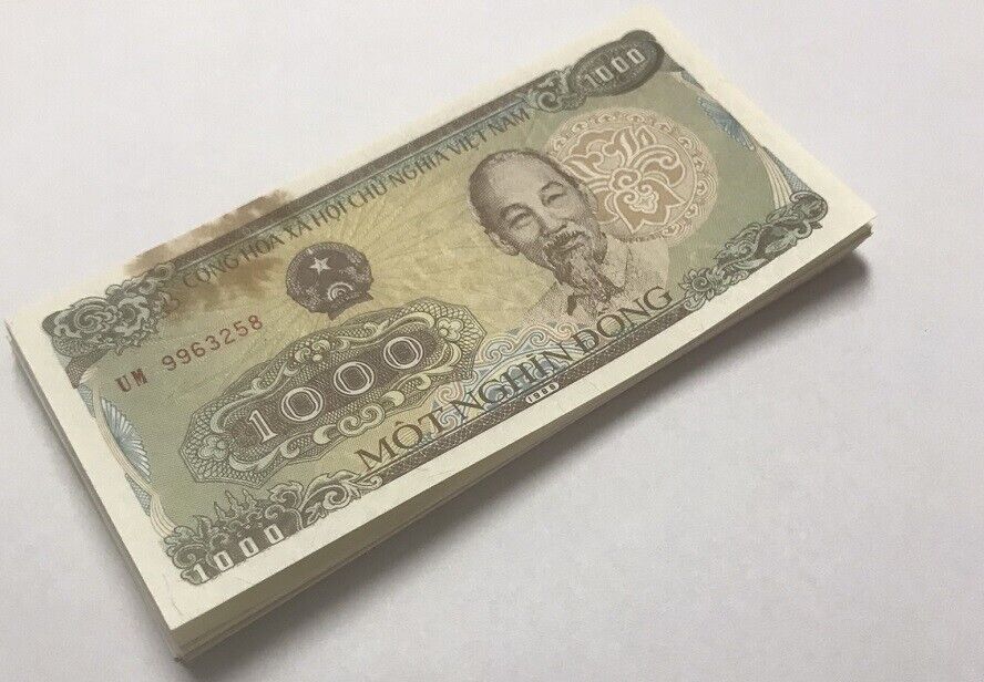 Vietnam 1000 Dong 1988 P 106 AUnc With Foxing Lot 20 Pcs