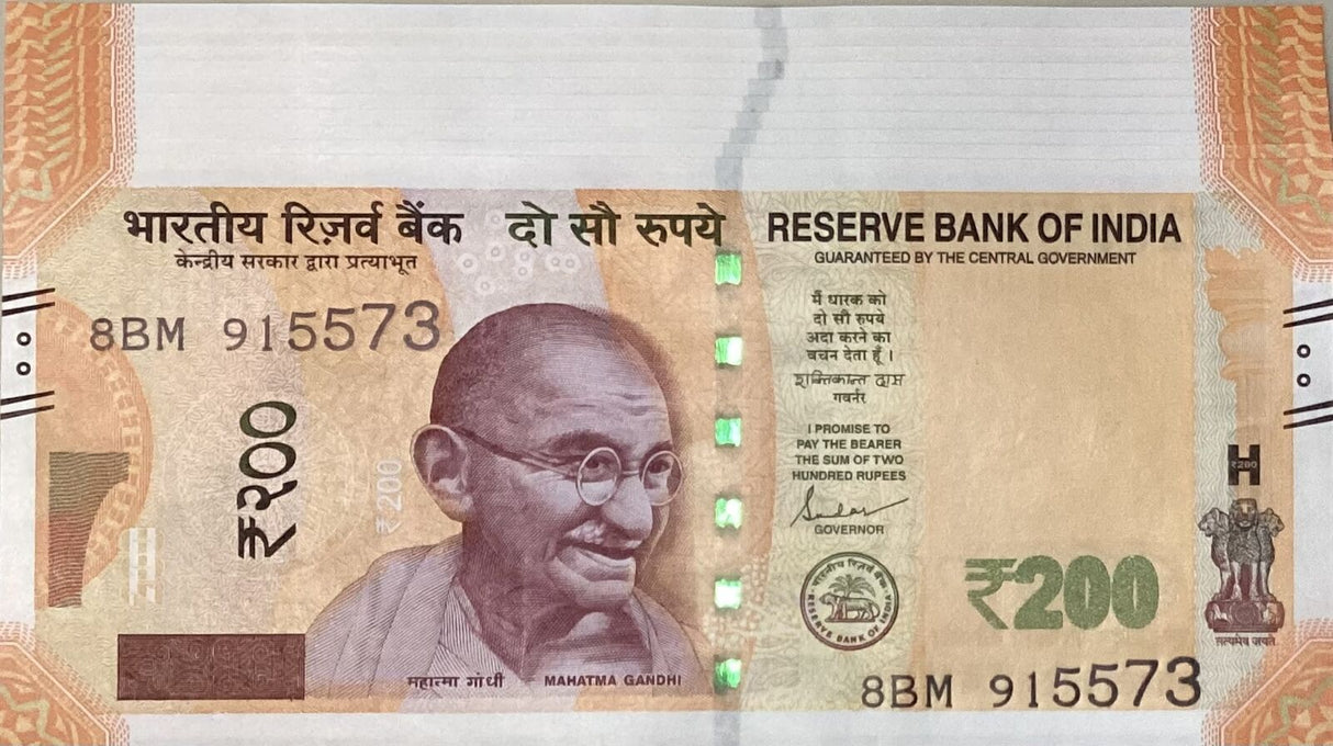 India 200 Rupees 2019 P 113 LOT 10 UNC