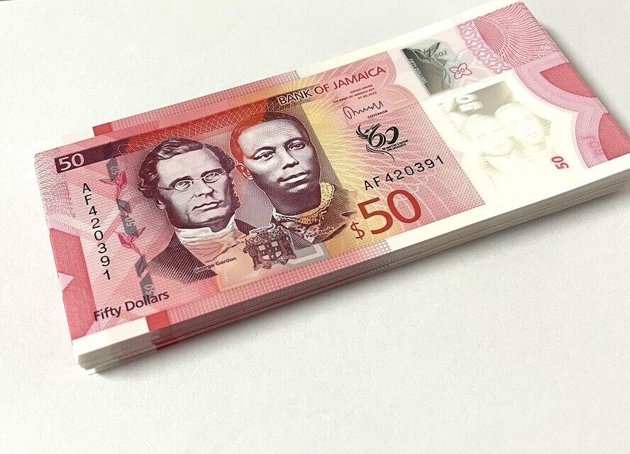 Jamaica 50 Dollars 2022 / 2023 P 96 NEW Polymer LOT 20 UNC