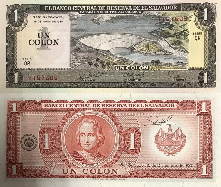 El Salvador 1 Colon 1980 P 125 b UNC