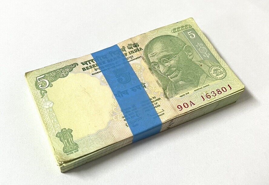 India 5 Rupees 2009 Letter L P 94 Ab UNC LOT 100 PCS 1 BUNDLE