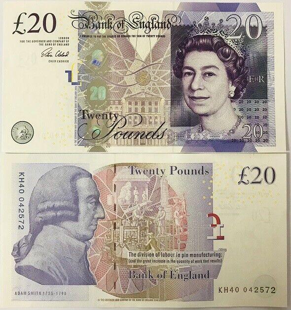 Great Britain 20 Pounds 2006 P 392 c Sign V. Cleland Queen Elizabeth QEII AUnc