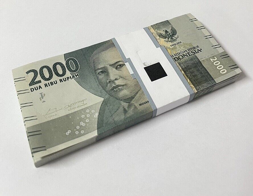 Indonesia 2000 Rupiah 2016/2017 P 155 UNC LOT 100 PCS 1 Bundle