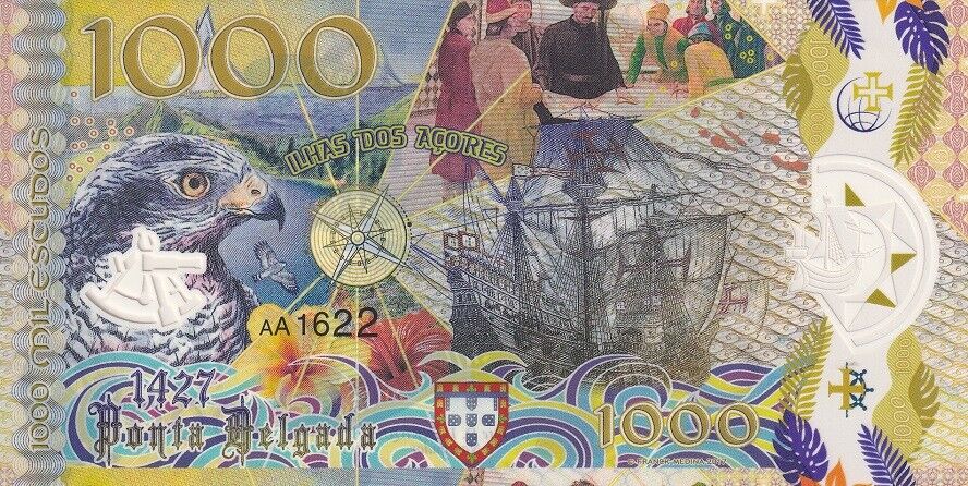 Portuguese Azores 1000 Escudos 2017 Fantasy polymer