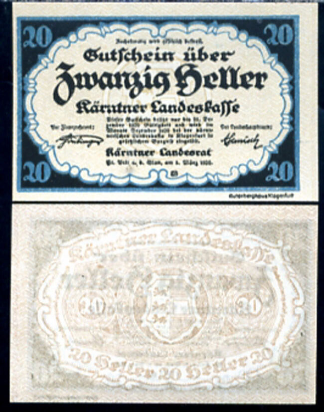 AUSTRIA 20 HELLER 1920 P S107 UNC