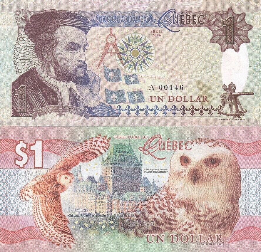 Quebec Canada 1 Dollars 2016 Snow Owl Jacques Cartier Fantasy