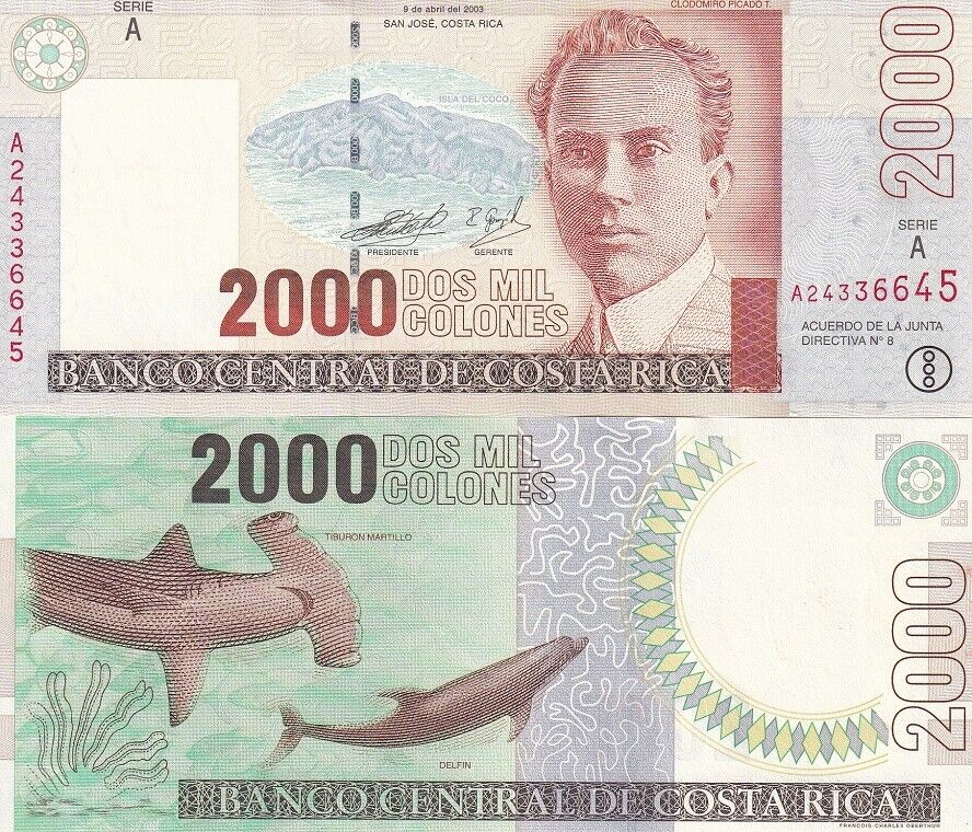 Costa Rica 2000 Colones 2003 P 265 UNC