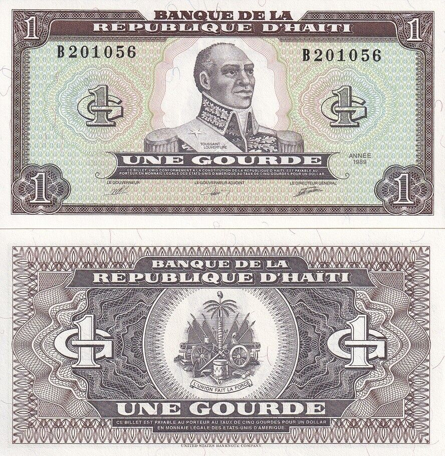 Haiti 1 Gourde 1989 P 253 a UNC LOT 5 PCS