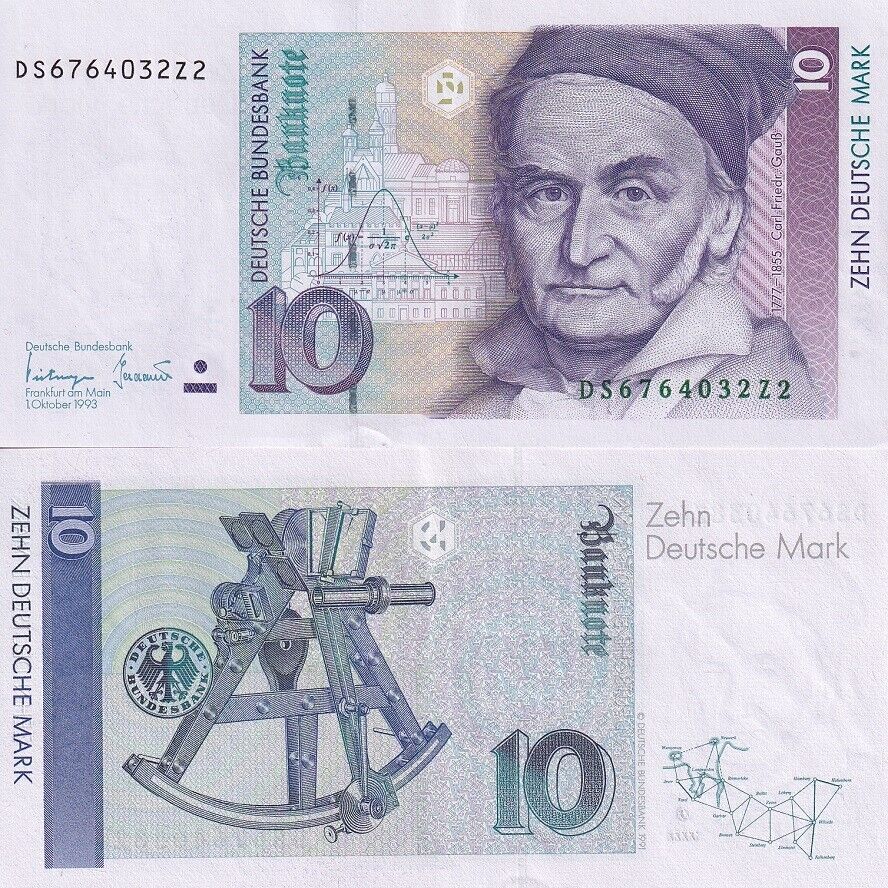 Germany 10 Deutsche Mark 1993 P 38 c XF