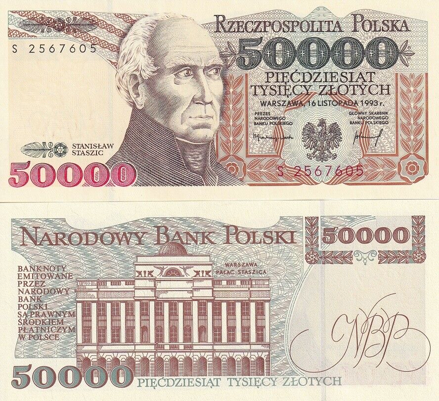 Poland 50000 Zloty 1993 P 159 a UNC