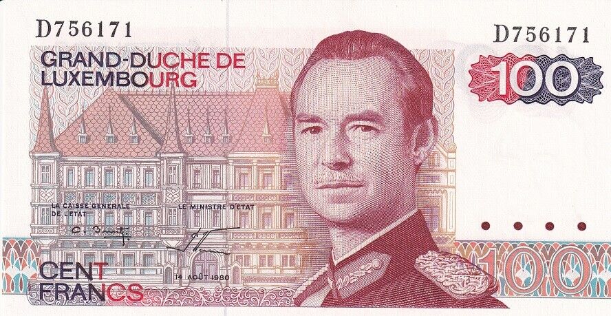 Luxembourg 100 Francs 1980 P 57 a AU-UNC