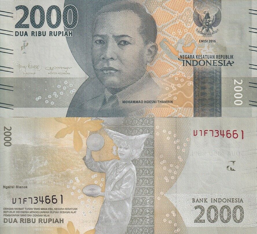 Indonesia 2000 Rupiah 2016/Mixed Year P 155 UNC LOT 10 PCS