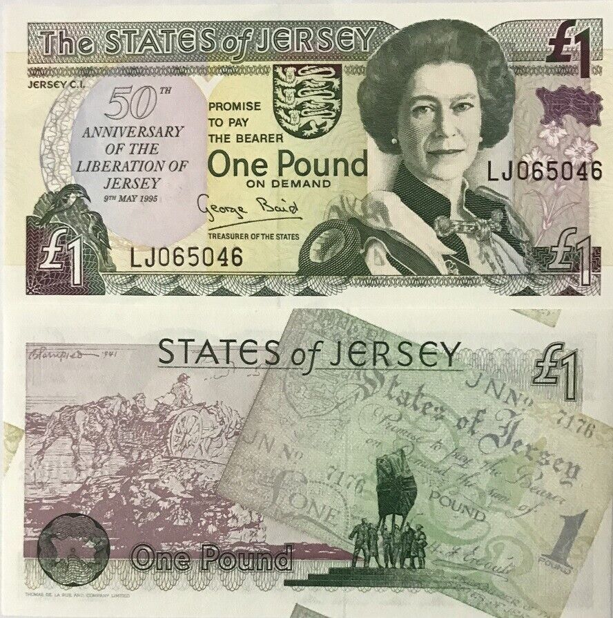 Jersey 1 Pound 1995 P 25 Comm. 50th UNC