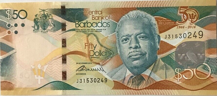 Barbados 50 Dollars 2016 P 79 UNC