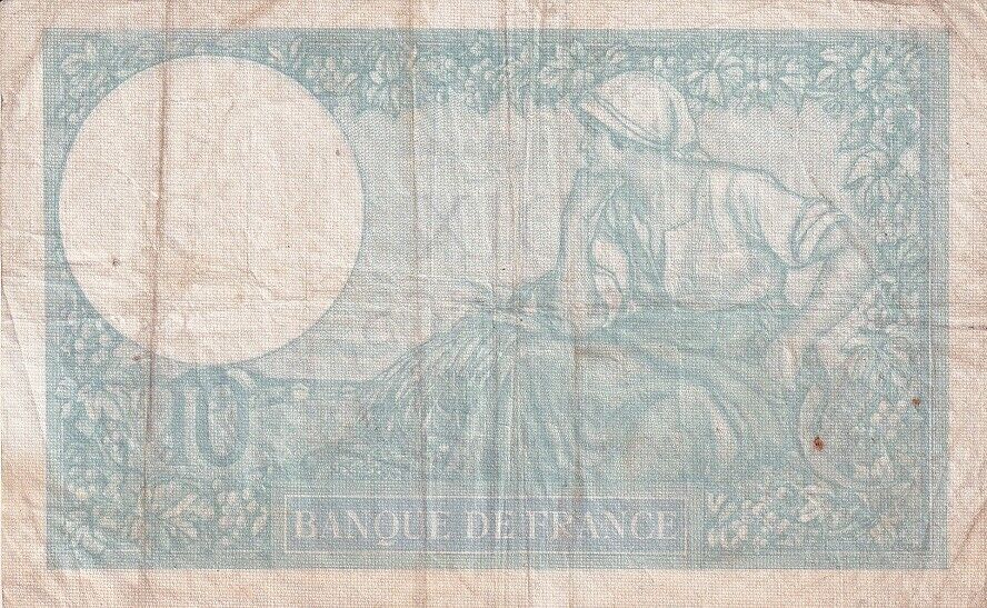 France 10 Francs 1940 P 84 Heavy Used Circulated