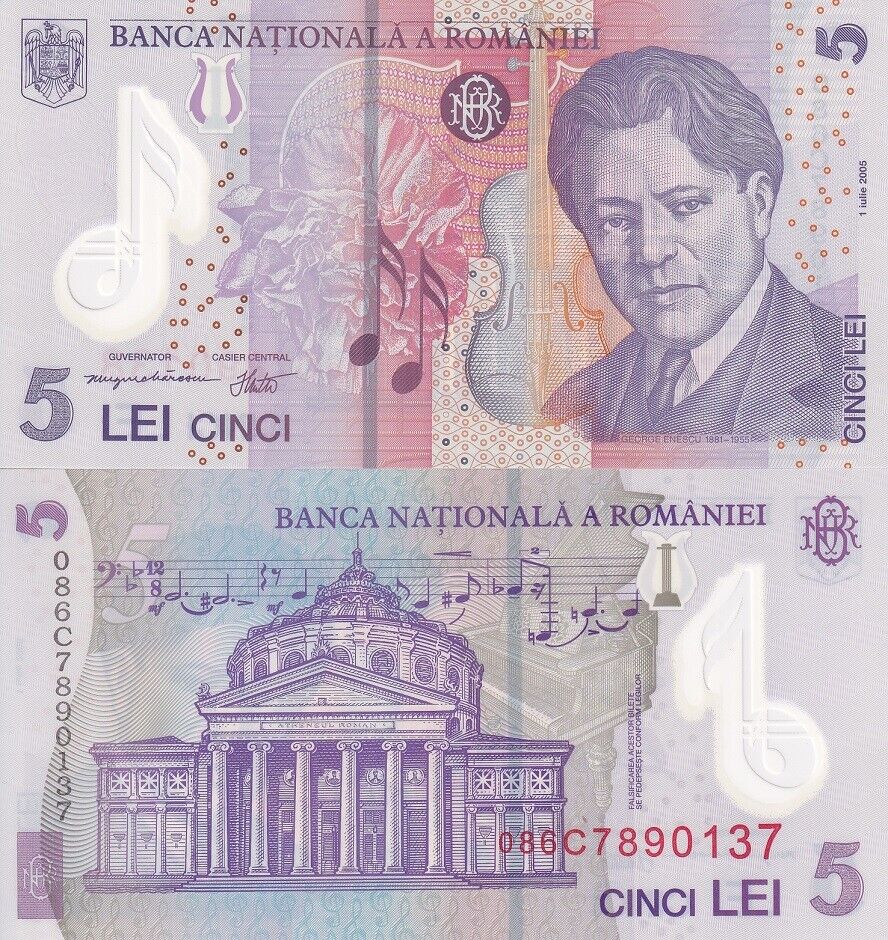 Romania 5 Lei 2005/2008 P 118 d Polymer UNC